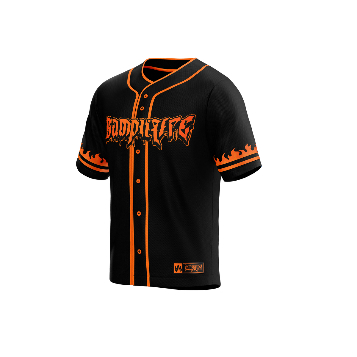AMERICANA BLACK FLAMES BASEBALL SHIRT（St. Johns County effort  